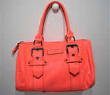 Longchamp, Sac Kate Moss, boston en cuir façon galuchat corail flash