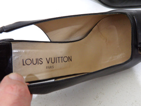 Escarpins en cuir Louis Vuitton Noir taille 38.5 EU en Cuir - 31043284